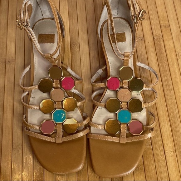 LOUISE ET CIE ELAZER EMBELLISHED SANDAL. Gladiator Style, Slip on zip closure - Picture 2 of 4